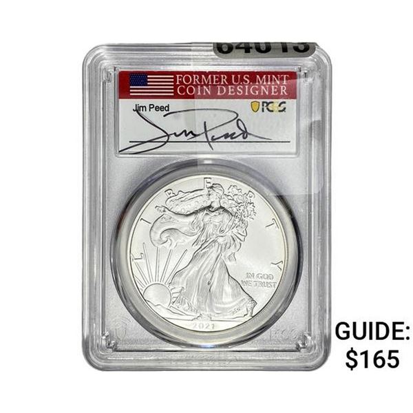 2021-W Silver Eagle PCGS MS70 TY1 1st Day of Issue