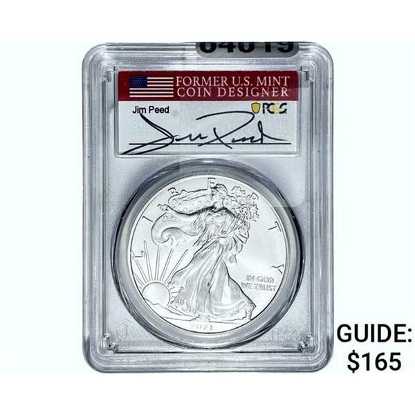 2021-W Silver Eagle PCGS MS70 TY 1 1st Day of Issue