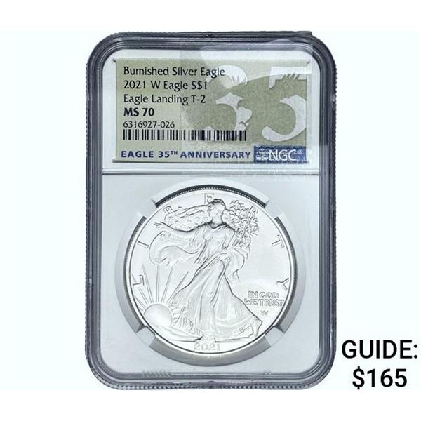2021-W Silver Eagle NGC MS70 Eagle Landing T-2