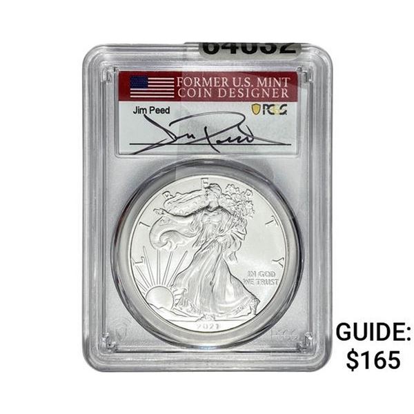 2021-W Silver Eagle PCGS MS70 TY 1 1st Day of Issue