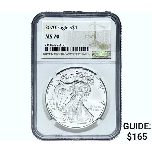 2020 Silver Eagle NGC MS70