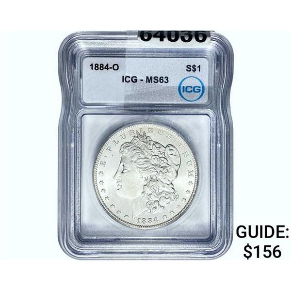 1884-O Morgan Silver Dollar ICG MS63