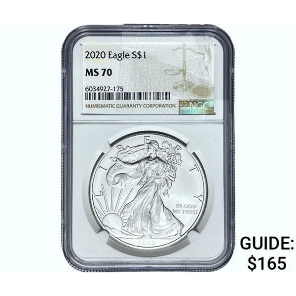 2020 Silver Eagle NGC MS70