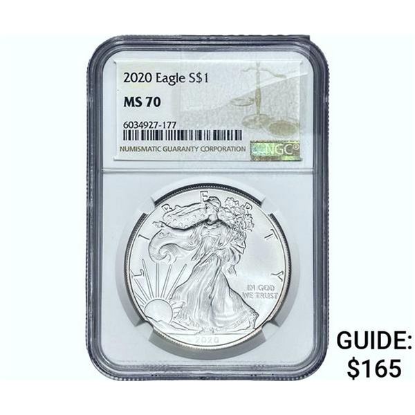 2020 Silver Eagle NGC MS70