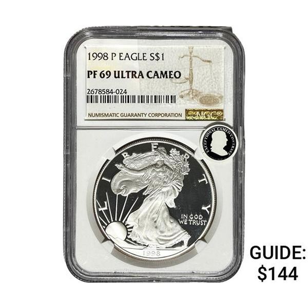 1998-P Silver Eagle NGC PF69 Ultra Cameo