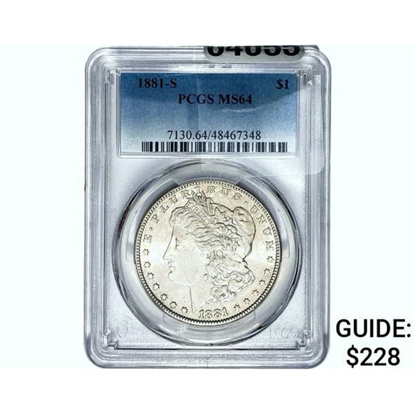 1881-S Morgan Silver Dollar PCGS MS64