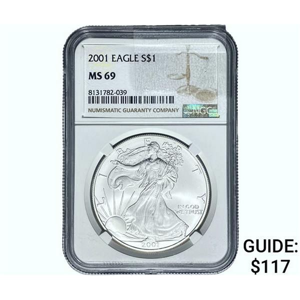 2001 Silver Eagle NGC MS69