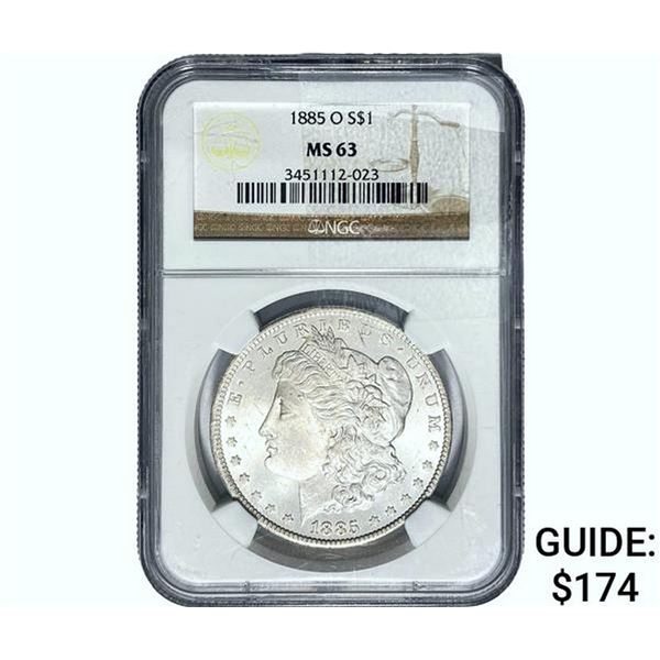 1885-O Morgan Silver Dollar NGC MS63