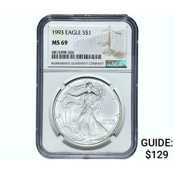 1993 Silver Eagle NGC MS69