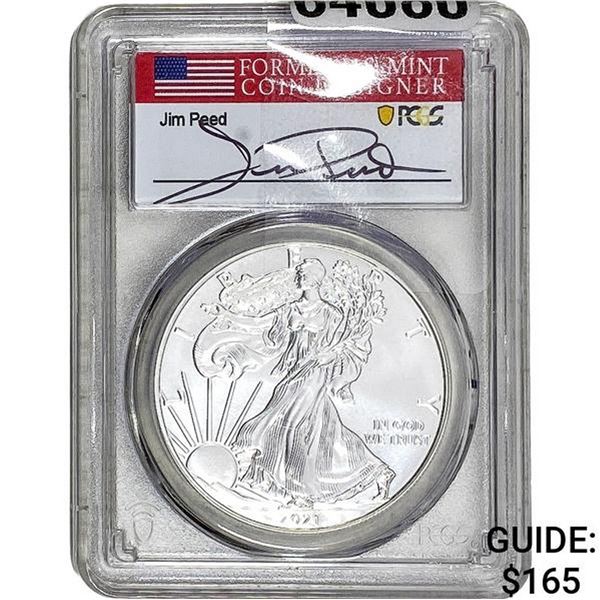 2021-w Silver Eagle PCGS MS70 TY1 1st Day of Issue