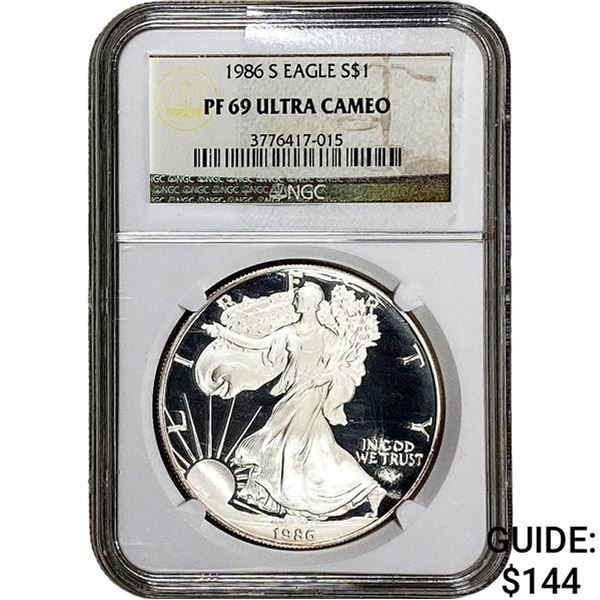 1986-S Silver Eagle NGC PF69 Ultra Cameo
