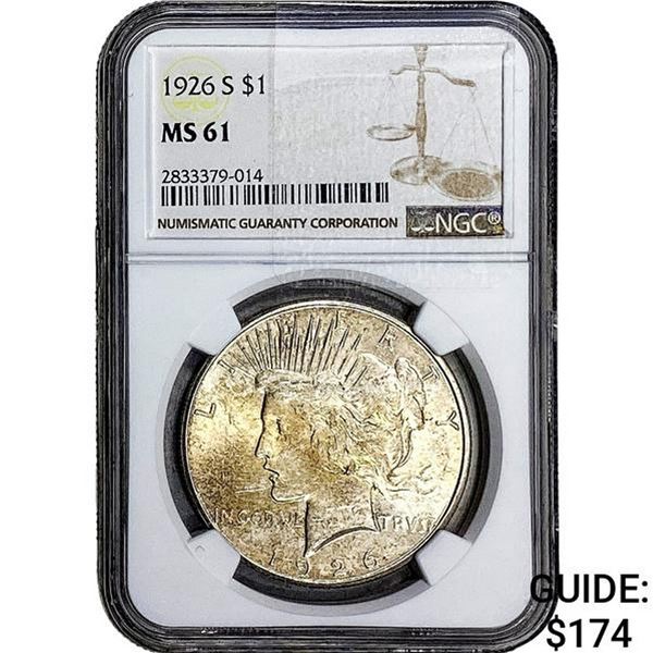 1926-S Silver Peace Dollar NGC MS61