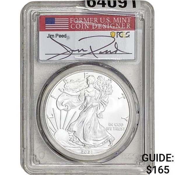2021-W Silver Eagle PCGS MS70 TY1 1st Day of Issue