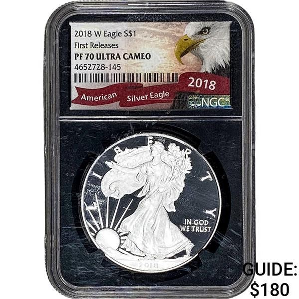 2018-W Silver Eagle NGC PF70 Ultra Cameo First Releases