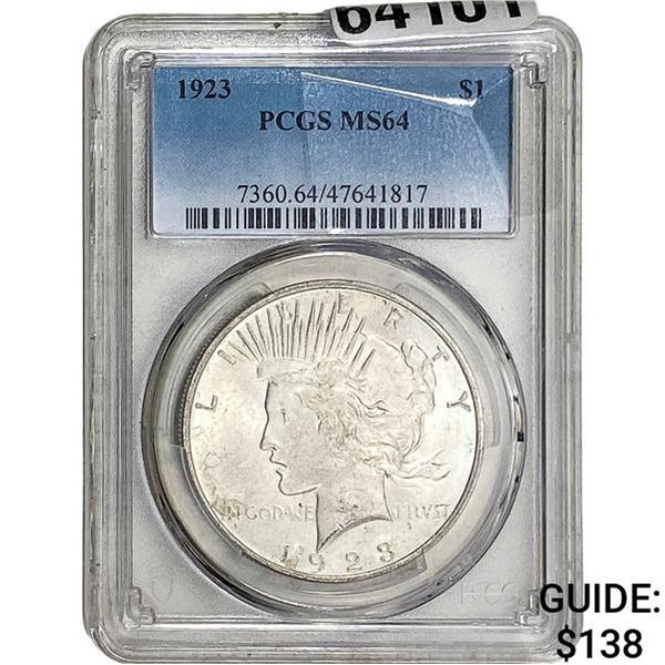 1923 Silver Peace Dollar PCGS MS64