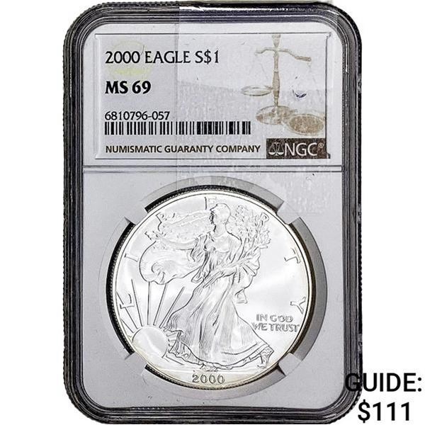 2000 Silver Eagle NGC MS69