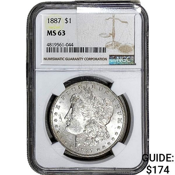 1887 Morgan Silver Dollar NGC MS63