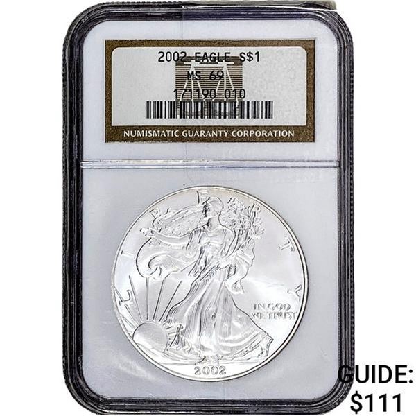 2002 Silver Eagle NGC MS69
