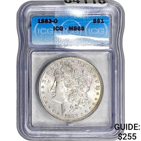 1883-O Morgan Silver Dollar ICG MS65