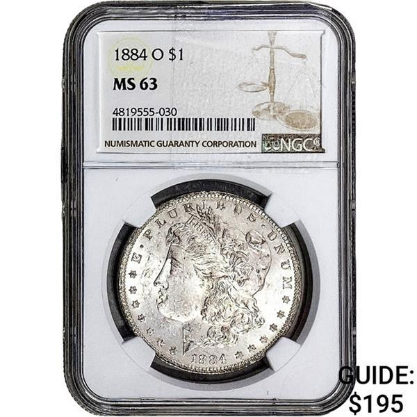 1884-O Morgan Silver Dollar NGC MS63
