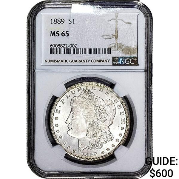 1889-O Morgan Silver Dollar NGC MS65