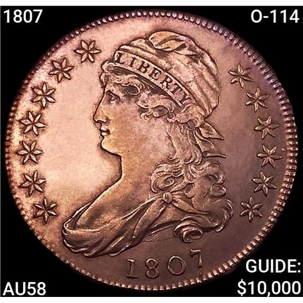 1807 O-114 Capped Bust Half Dollar CHOICE AU