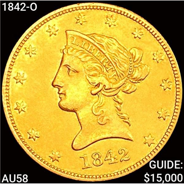 1842-O $10 Gold Eagle CHOICE AU
