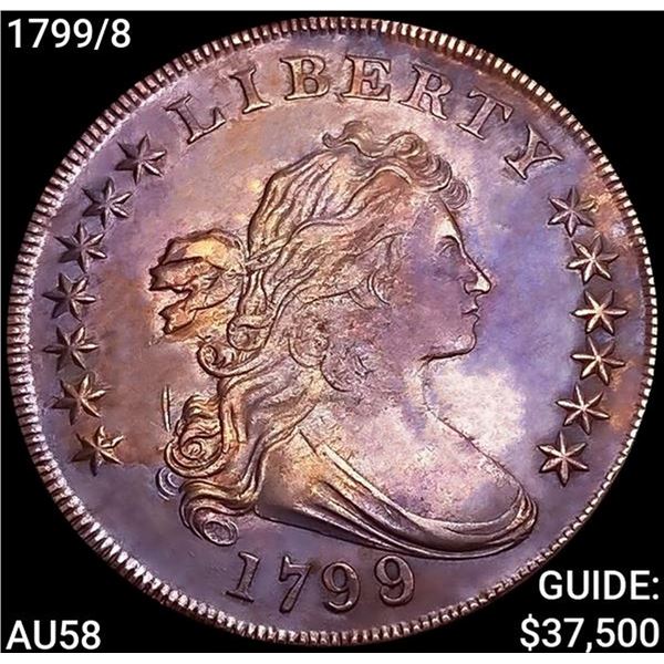 1799/8 Draped Bust Dollar CHOICE AU