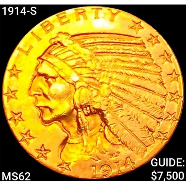 1914-S $5 Gold Half Eagle UNCIRCULATED