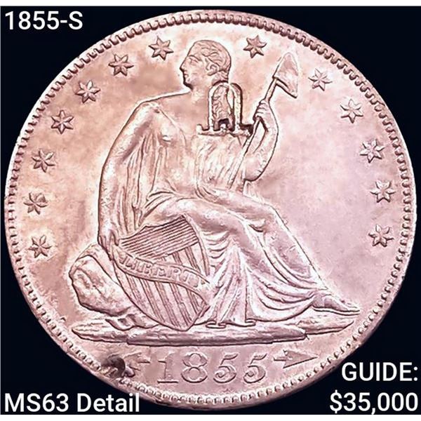 1855-S Seated Liberty Half Dollar CHOICE BU