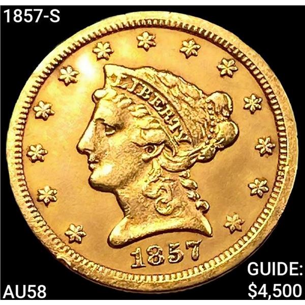 1857-S $2.50 Gold Quarter Eagle CHOICE AU