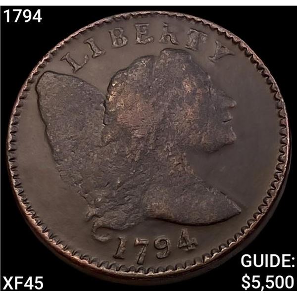 1794 Liberty Cap Large Cent NEARLY UNCIRCULATED