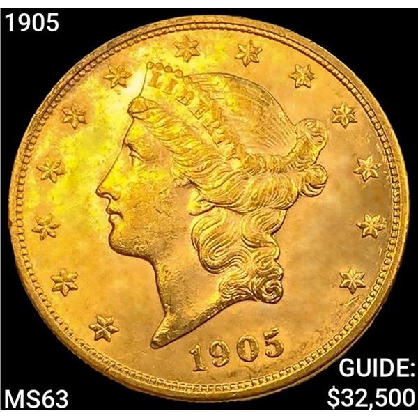 1905 $20 Gold Double Eagle CHOICE BU