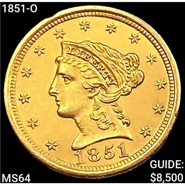 1851-O $2.50 Gold Quarter Eagle CHOICE BU