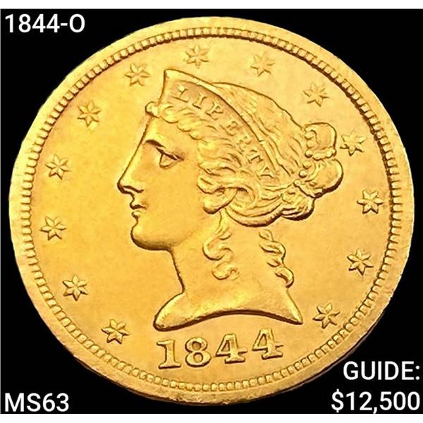 1844-O $5 Gold Half Eagle CHOICE BU