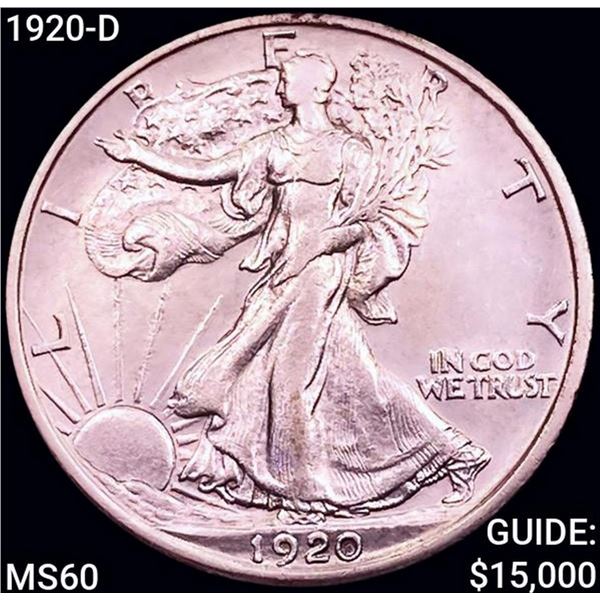 1920-D Walking Liberty Half Dollar UNCIRCULATED