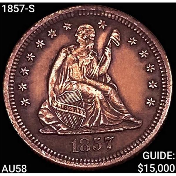 1857-S Seated Liberty Quarter CHOICE AU