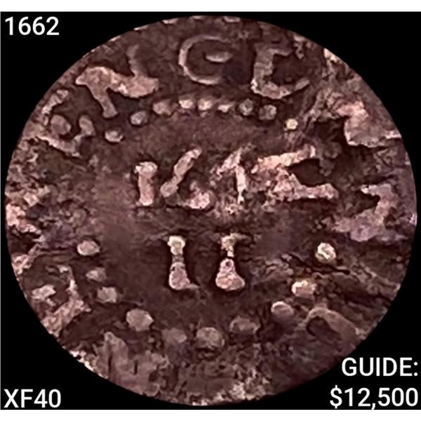 1662 Oak Tree 2 Pence, Small 2 NEARLY UNCIRCULATED