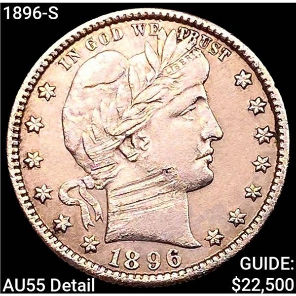 1896-S Barber Quarter HIGH GRADE