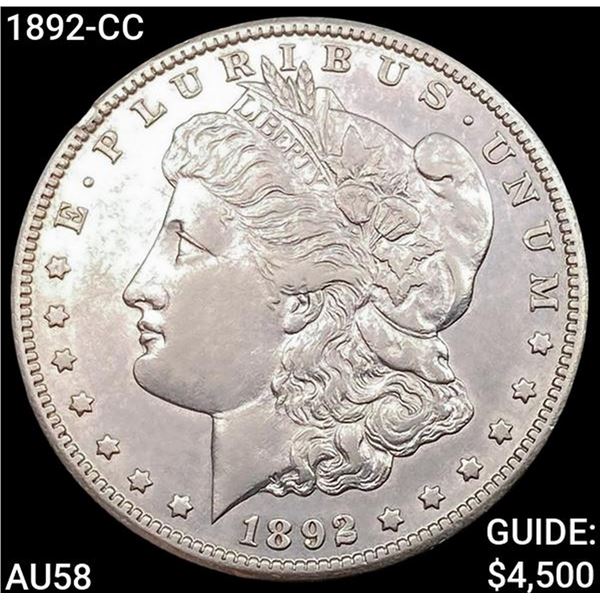 1892-CC Morgan Silver Dollar CHOICE AU