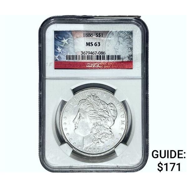 1886 Morgan Silver Dollar NGC MS63