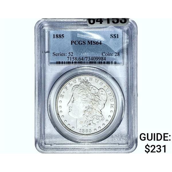 1885 Morgan Silver Dollar PCGS MS64