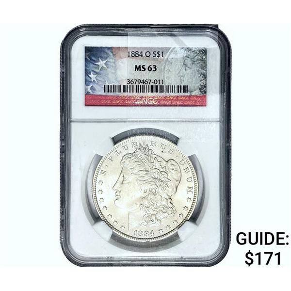 1884-O Morgan Silver Dollar NGC MS63