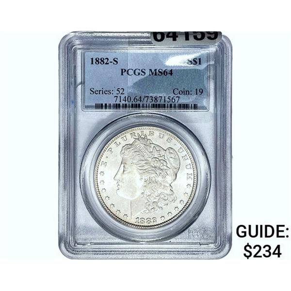 1882-S Morgan Silver Dollar PCGS MS64