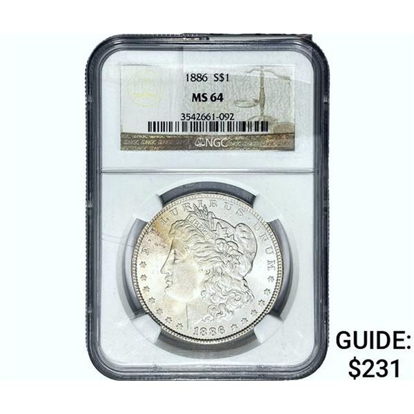 1886 Morgan Silver Dollar NGC MS64