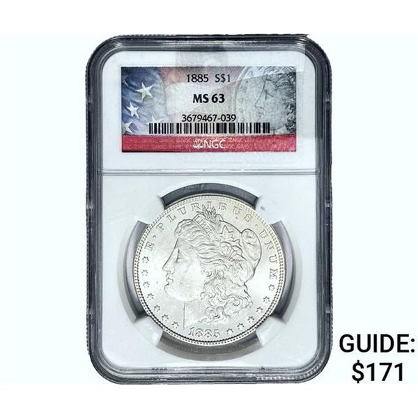 1885 Morgan Silver Dollar NGC MS63
