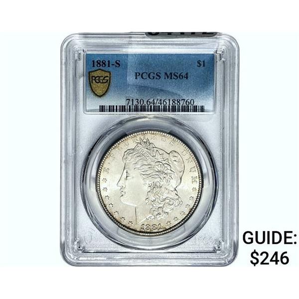 1881-S Morgan Silver Dollar PCGS MS64