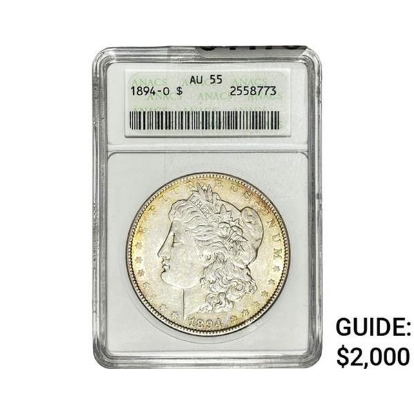 1894-O Morgan Silver Dollar ANACS AU55