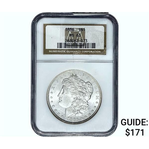 1886 Morgan Silver Dollar NGC MS63