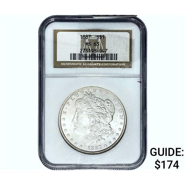 1887 Morgan Silver Dollar NGC MS63